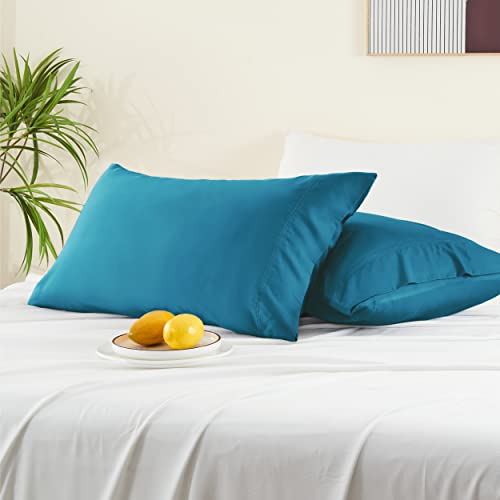 BEDELITE King Pillow Cases Set of 2, Rayon Derived from Bamboo, Teal by BEDELITE - Used condition - Image 7
