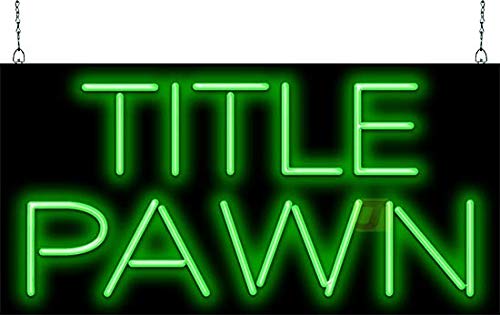 Title Pawn Neon Sign - Large Size - 32" wide