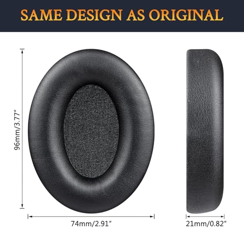 SOULWIT Replacement Earpads para Audio-Technica ATH-ANC7/ANC7B Auriculares, Almohadillas de cuero proteico suave y espuma de alta densidad - Negro miniatura 6