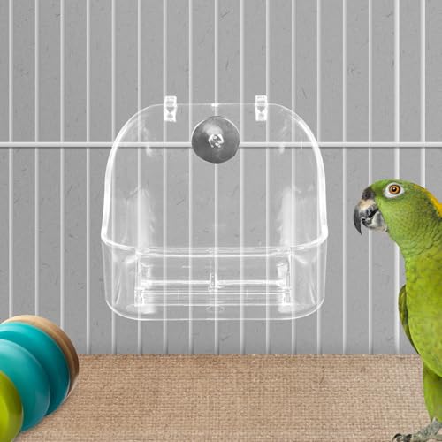 Bañera colgante para pájaros tamaño grande comedero de aves material PP 7