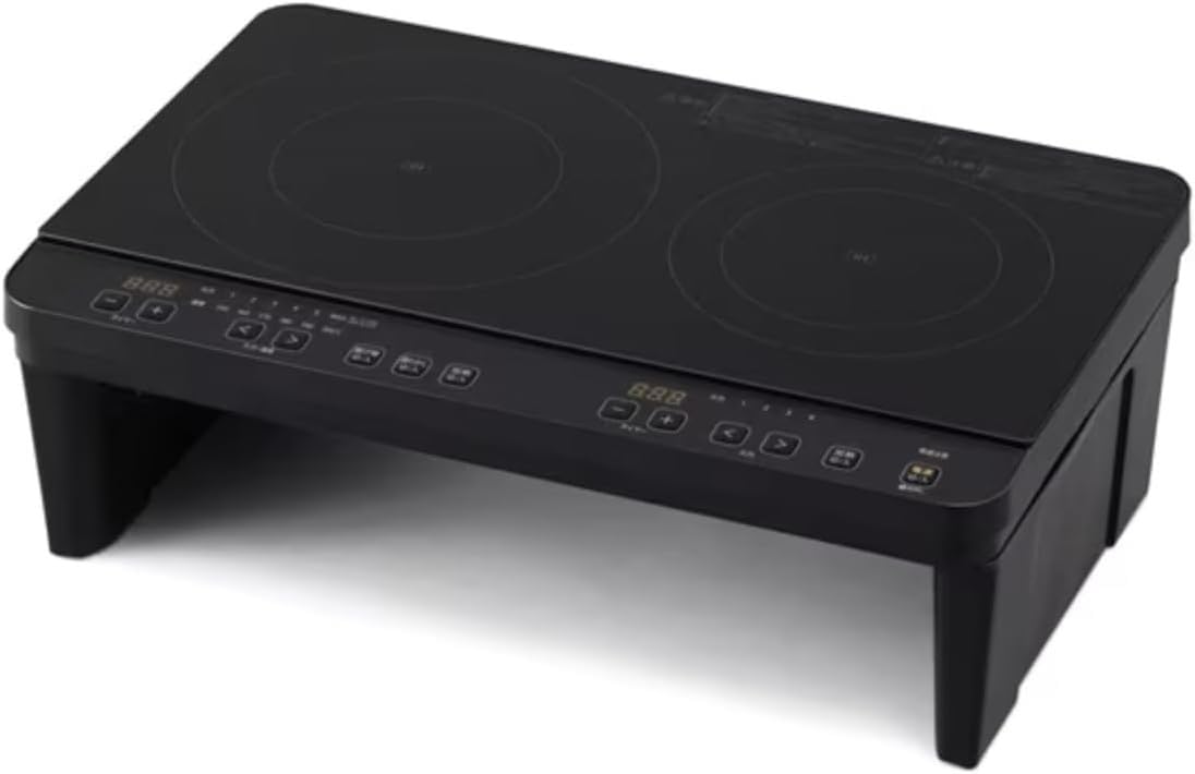 Amazon.co.jp: 2 口 IH コンロ スタンド付き ブラック : ホーム＆キッチン