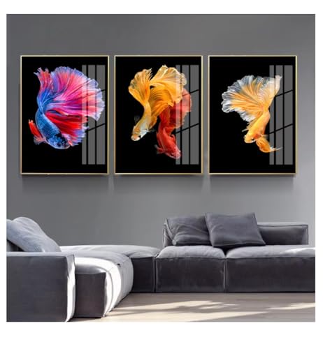 Impressions sur toile de poissons nordiques pour fond de canapé salon
