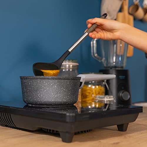 Cecotec Set da 9 pezzi Nero, rivestimento Soft touch e manico effetto legno. Materiali: Silicone, Nylon e PP, Include Holder Polka - immagine 6