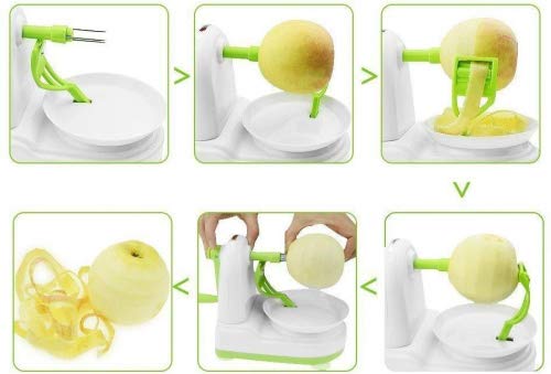 Manual Apple Peeler for Potatoes Pears Fruit green
