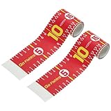 PATIKIL Klebendes Fischmaßband, 2er Pack 130 cm Fischmessband Aufkleberband Wasserdicht für Angelboot, Kajak, Werkbank, Rot