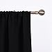 NICETOWN Blackout Curtain for Bathroom Windows - Adjustable Tie Up Shade Balloon Valance Blind for Kitchen/Living Room (Rod Pocket Panel, 46 inches W x 63 inches L)