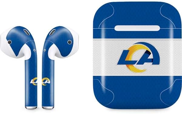 Skinit Decal Audio Skin Compatible with Apple AirPods - Officially Licensed NFL Los Angeles Rams Blue Performance Series Design