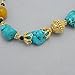 Handmade Turquoise & Honey Jade Bracelet with Gold Vermeil Accents.