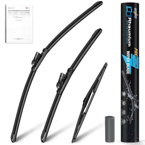 Rhaumium Pack of 3 Wiper Blades 24"+18"+14"; Lab Tested 500K Endurance & High/Low Temp; Optimized Pressure; Specific for Mazda CX-5 (2017-2025)