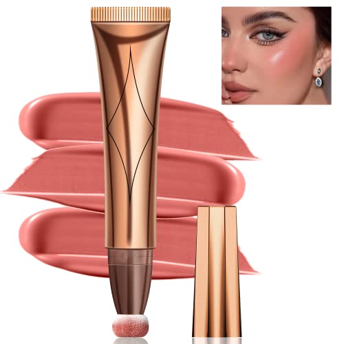 Pink Cream Blush,Xcreando Matte Liquid Face Blush With Cushion Applicator Silky Beauty Wand Waterproof Lightweight Natural Face Blendable Wand With Dewy Finish(#02 Pink Blush) #TOP18