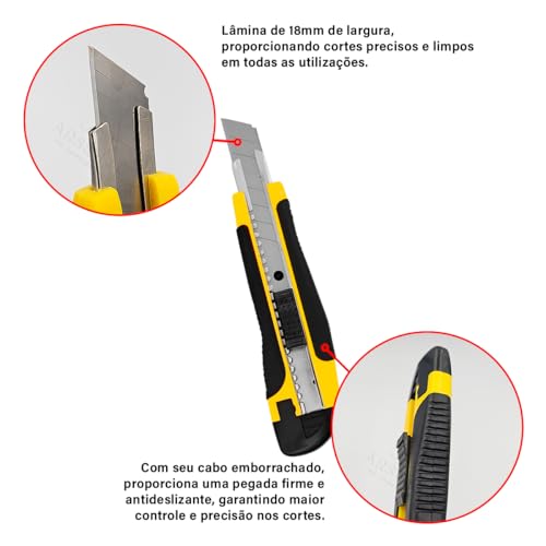 ELITE SUPERFLEX - Estilete 18mm Emborrachado com Trava Automatica Elite