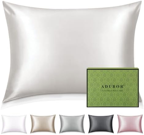 Adubor Fronhas de seda - 100% seda de amoreira pura, 23 fibras Momme 6A, 900 fios...