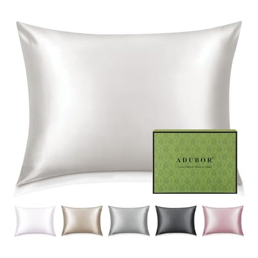 Adubor Silk Pillow Case - Mulberry Silk Pillowcase, 23 Momme 6A Grade Fibers, 900 Thread Count, Silk Pillow Cases for Hair and Skin Health, with Hidden Zipper (Standard 20''×26'', Lvory White, 1PC)