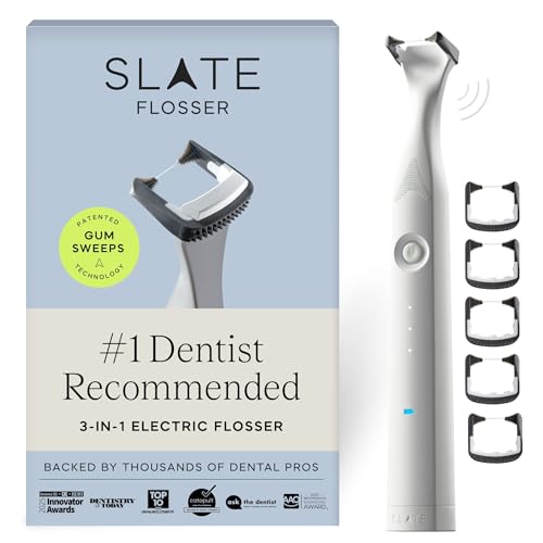 Slate Electric Flosser X^[^[Zbg | 3C1 Ȉ㔭 ėp\ȃtXwbh KuV XN[p[ XgOEH[^[tXʓI