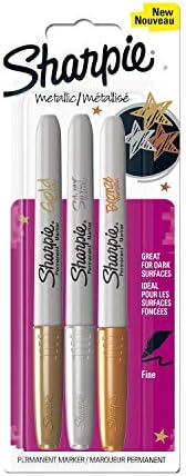 Sharpie Permanent Markers | Fine Tip | Assorted Metallic Colours | 3 Count