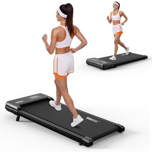 Walking Pad Treadmill for Home - Under Desk Treadmills Portable Mini Walkingpad Compact Walk Pads for Small Spaces Office Indoor Apartment Floor Flat Running Machine with Remote Quiet Lightweight