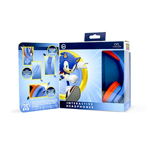 OTL Technologies SH0907 Sonic The Hedgehog Interactive Wired Study Headphones with Detachable Mic