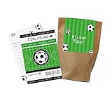 12x Fußball Einladungskarten + Partytüten - Set zum Kindergeburtstag / Fußballparty / Einladungen / Mitgebseltüten / Geschenktüten / Give-aways / Geburtstag / plastikfrei / klimaneutral / Set