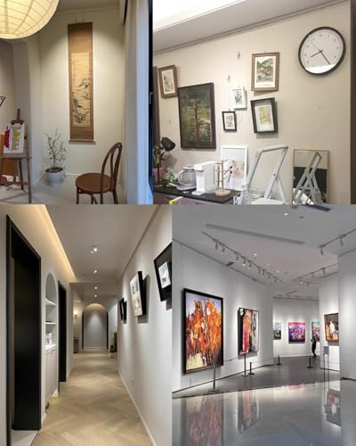 Image of Ceiling Mount Picture Rail Hanging System, Heavy Duty Picture Hanging Track and Photo Display Rail, Studio Wall Decorative Molding Bracke for Wall(72 inch /183cm Track,8.2' /2.5m Cable)