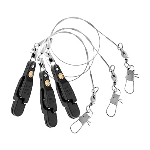 Keproving 3pcs Padded Release Clips Fishing Quick Release Clips with Steel Fishing Line Downrigger Release Clips (Black) Cover