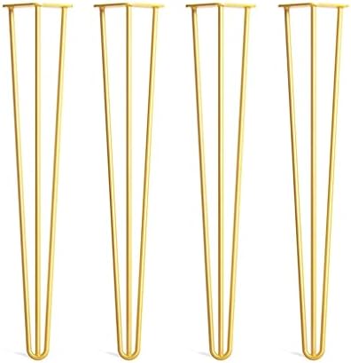Rraeoy Metal Table Legs Set of 4, for Coffee Table, Night Stand, Sofa Side Table,end Tables with Black Screws Adjustable Cushion Floor Protectors, 8-40 inch (Color : Gold, Size : 36 inch)