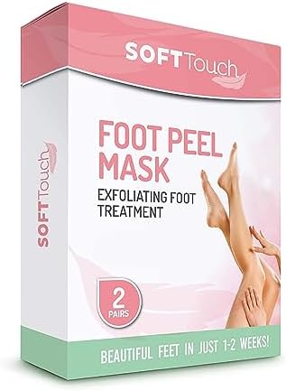 Dermora Soft Touch Foot Peel Mask - Pack of 2 Feet Peeling Masks for Dry, Cracked Heels & Calluses - Exfoliating Foot Mask Peel for Baby Soft Skin (Original)