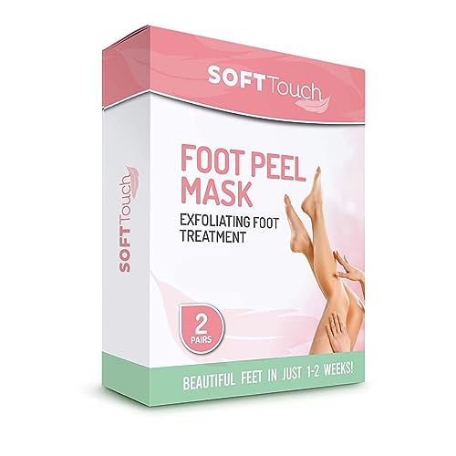 Soft Touch Foot Peel Mask – Pack of 2 Feet Peeling Masks for Dry, Cracked Heels & Calluses – Exfoliating Foot Mask Peel for Baby Soft Skin (Original)