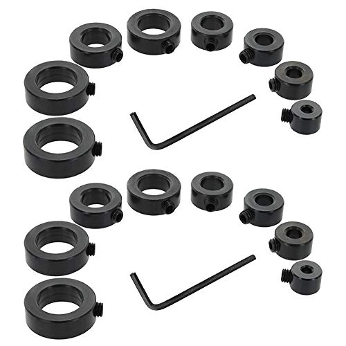 Saipor Lot de 2 bagues de butée de profondeur avec clé hexagonale, foret d'arrêt profondeur, anneau de limiteur de profondeur, bague de réglage de la...