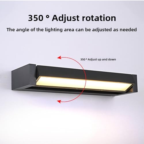 LED Applique Murale Extérieur IP65 Lampe Longue Rotative à 350°