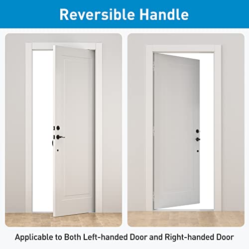 Hosom Front Door Handle Set, Exterior Door Lock Set With Deadbolt, Single Cylinder, Reversible For Right And Left Handed Doors, Matte Black #TOP5