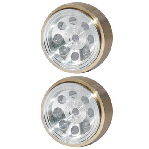 SSD RC 1.0" Aluminum/Brass 8 Hole Wheels (Silver) (2)