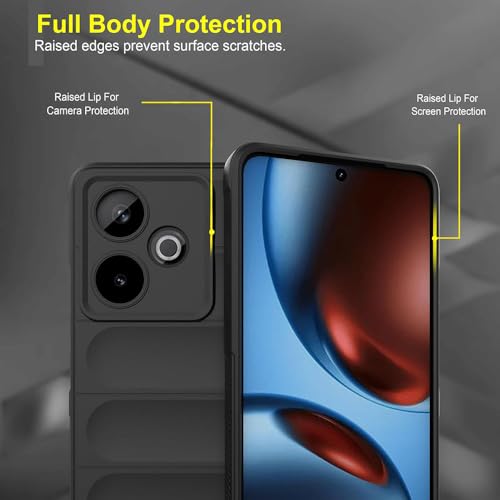 Image of Amazon Brand-Solimo Mobile Cover for Realme GT 7 5G / GT 7T 5G | Full Camera Protection | Liquid Silicon Case | Flexible Bumper Case for Realme GT 7 5G / GT 7T 5G (Black)