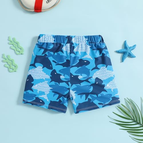 Image of Ohrwurm Baby Boy Swim Trunks Cartoon Print Elastic Waist Swimming Shorts Beach Board Bathing Suit Swimwear