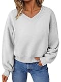 AUTOMET Womens Cropped Sweatshirts Pullover Fleece Crop Sweaters Fall Fashion Outfits Clothes 2025 Grey S