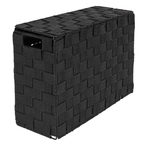 Tendance - Panier de Rangement pour Papier Toilette Rectangulaire pp/Métal - Noir - Salle de Bain - Rangements