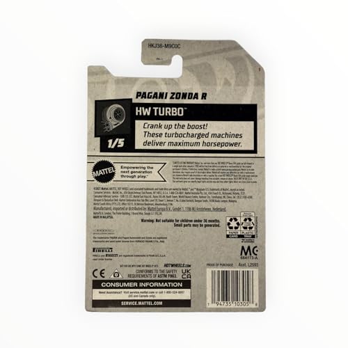 Hot Wheels Pagani Zonda R, HW Turbo 1/5, White miniatura 2