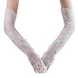 Elegantes Design: Die bernsteinfarbenen Adele-Braut-Spitzenhandschuhe verleihen jeder Hochzeit oder formellen Veranstaltung einen Hauch von Raffinesse.