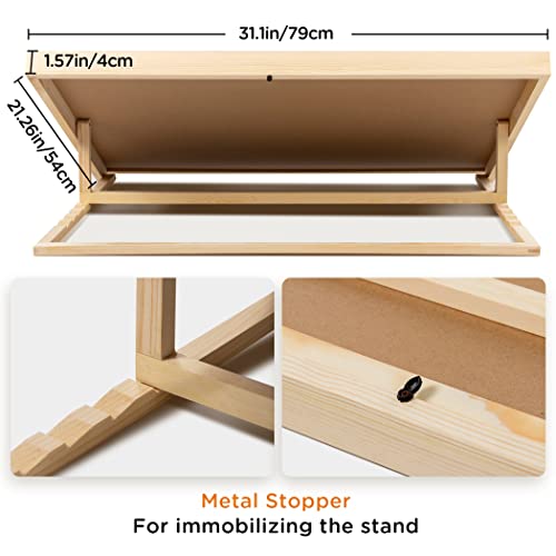 Lavievert 1000 Piece Tilting Jigsaw Puzzle Board With Wooden Cover, Adjustable Puzzle Board With Built-In Easel/Stand, Portable Puzzle Table With Non-Slip Flannel Tabletop For Adults & Kids thumb #2