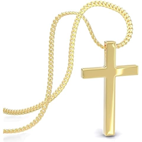 SERASAR Cross Necklace Gold Cross Necklace Women Gold Cross Chain Stainless Steel Cross Necklace Gold Jewelry Women Chain Gold Chain 585 Necklace Real Gold Jewelry Waterproof Jewelry Cover
