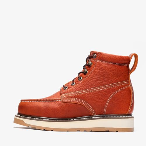 Image of Bonanza Boots Frontier Dual 6 inch Work Boots for Men - Premium Leather Moc Toe, Steel Toe with Light-weight Dual Density Comfort Wedge Outsole; ASTM Rated