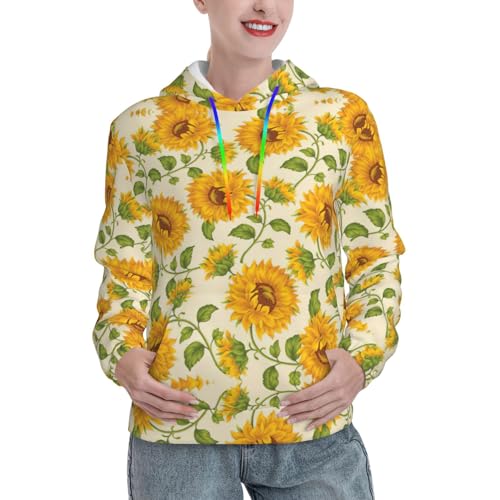 Pull graphique imprimé tournesol idéal pour les sorties décontractées