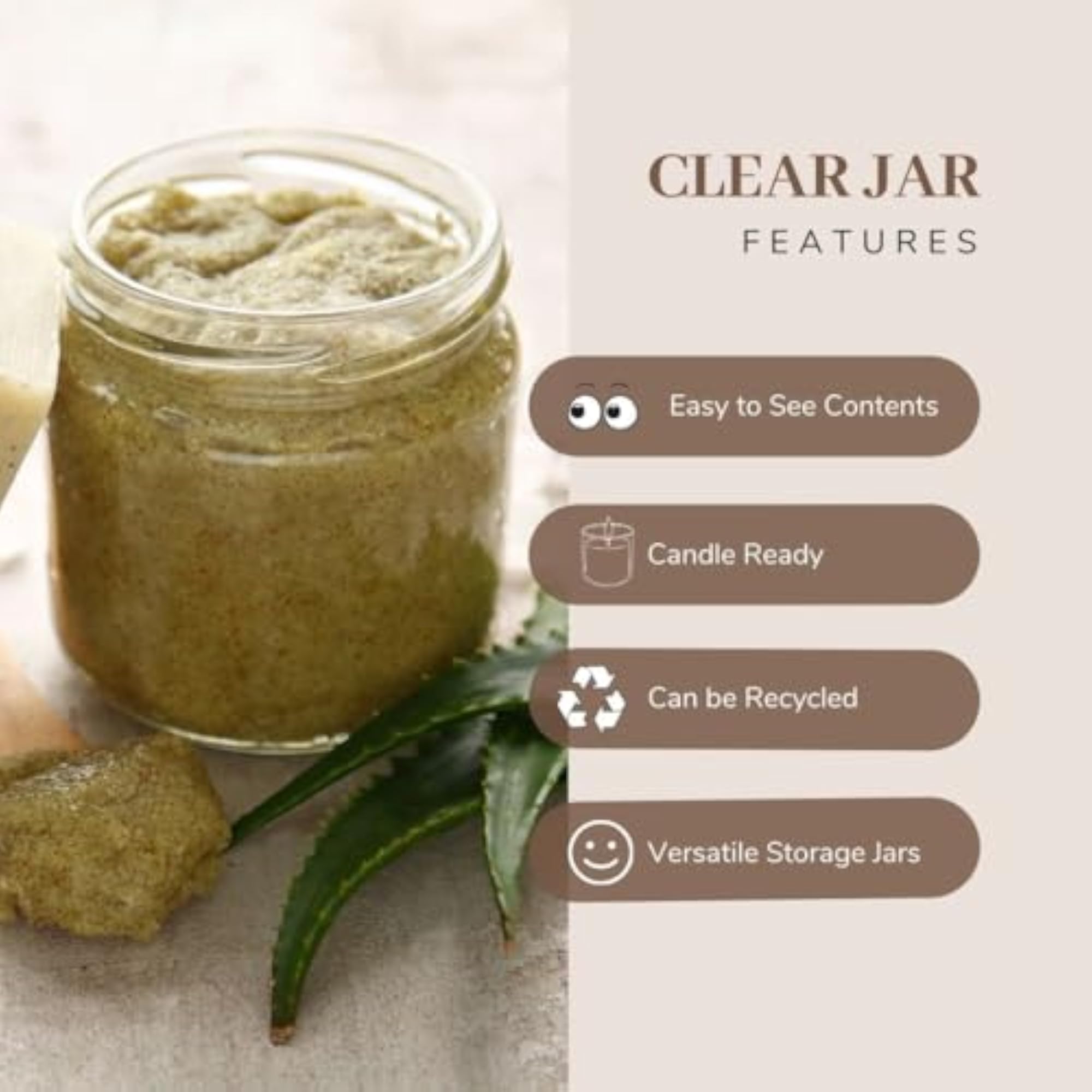 Elegant 30ml Clear Glass Jars with Airtight Lids