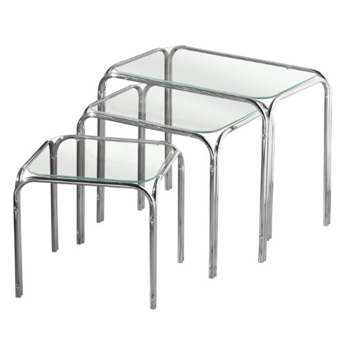 Preisvergleich Produktbild Premier Houseware Couchtisch 3 TLG. Set 2401618 transparent