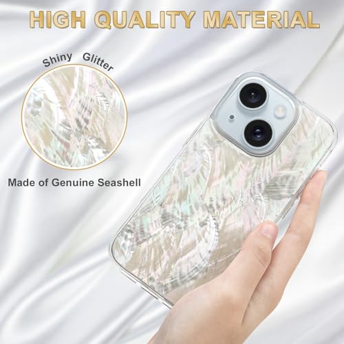 Coque iPhone 14 coquillage véritable unique et poétique beige - 6