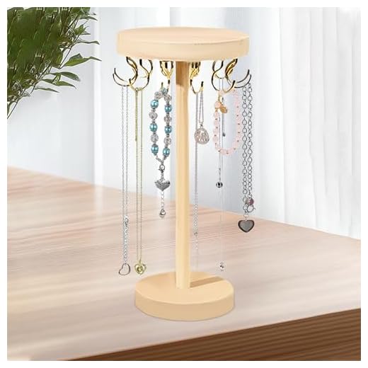 MXGHIR Kettenständer Schmuck, Schmuckständer Holz Tragbar Armbandhalter mit 12 Haken Ketten Aufbewahrung Geeignet für Zuhause, Schlafzimmer oder Schminktisch