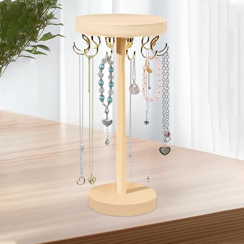 MXGHIR Kettenständer Schmuck, Schmuckständer Holz Tragbar Armbandhalter mit 12 Haken Ketten Aufbewahrung Geeignet für Zuhause, Schlafzimmer oder...