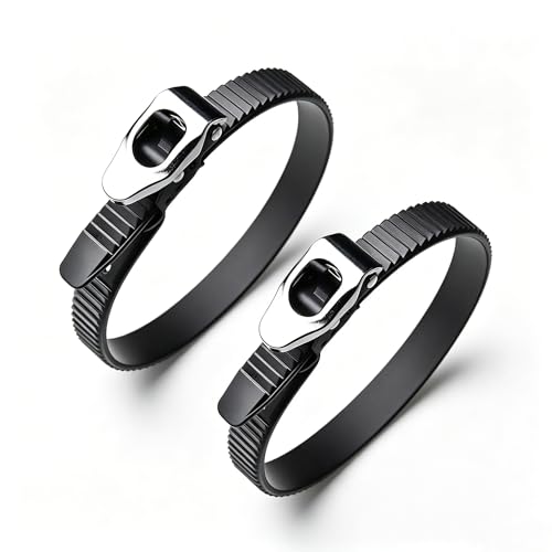 20-Inch Heavy Duty Reusable Ratcheting Cable Ties Adjustable Locking Ratchet Straps for Repair & Fixing Home Organization Outdoor Fencing Gates Pipes 2PCS