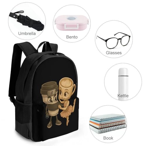 Capuccino-Assassino Merch Backpack With Pocket Italian-Brainrot Meme Travel Backpack 42x30.5cm4