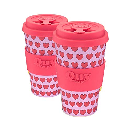 QUY CUP. Love. Bamboo Coffee To Go Mug - Set of 2, 14 oz. Italian Design, BPA Free Ecofriendly Cups, 2 Reusable Travel Mugs. Heart Mugs. QUY CUP. Love. Bamboo Coffee To Go Mug - Set of 2, 14 oz. Italian Design, BPA Free Ecofriendly Cups, 2 Reusable Travel Mugs. Heart Mugs.