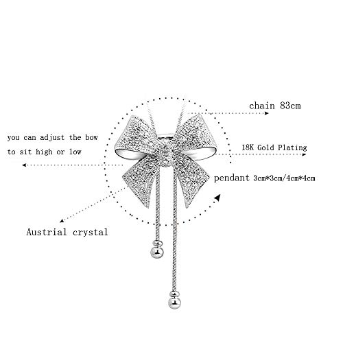 Acefeel Big Bow Tie Ribbon Pendant Necklace Fashion Jewelry N152,Bow Can Sit High Or Low #TOP4